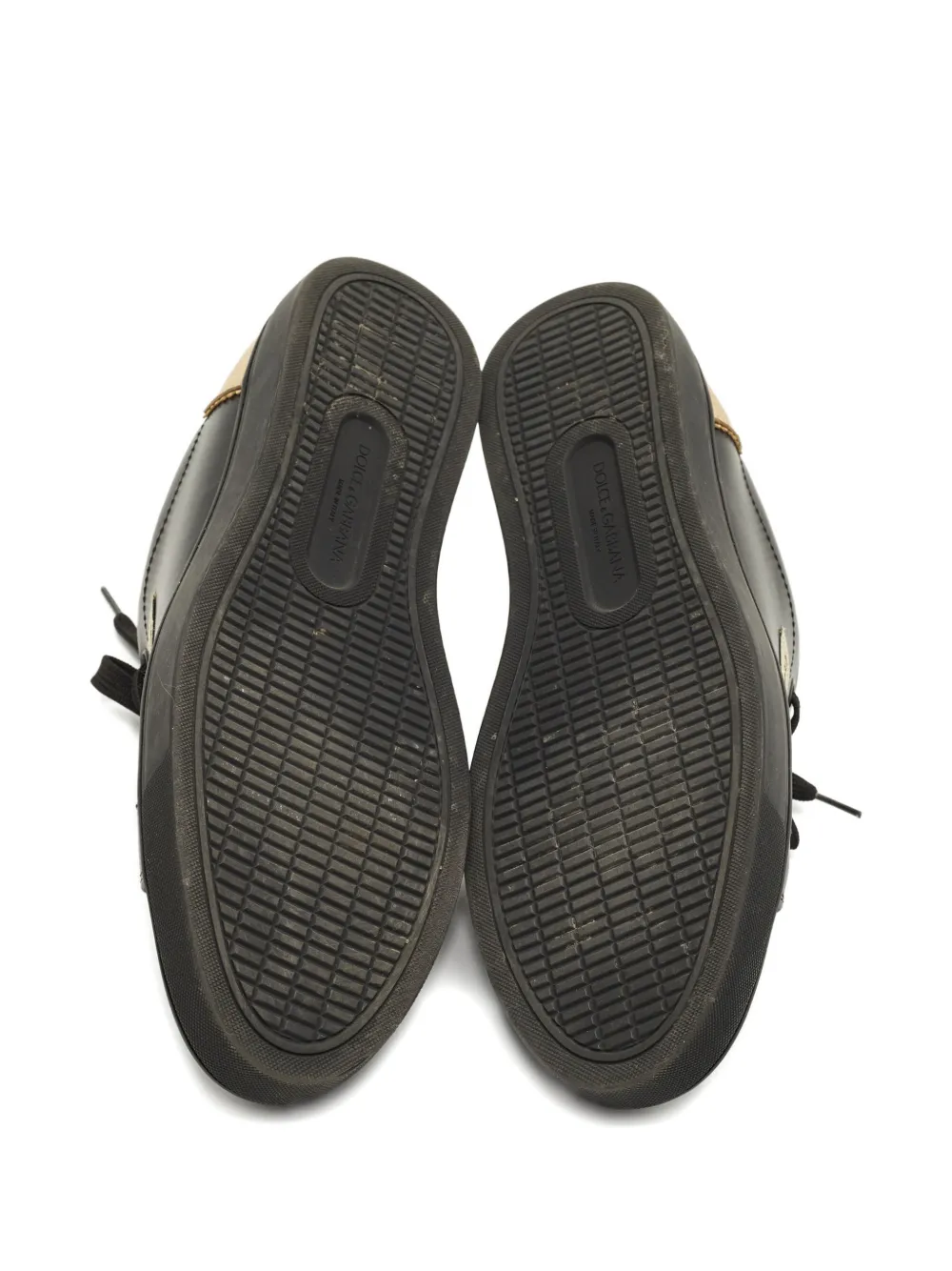 Dolce & Gabbana Pre-Owned leather logo sneakers - Zwart