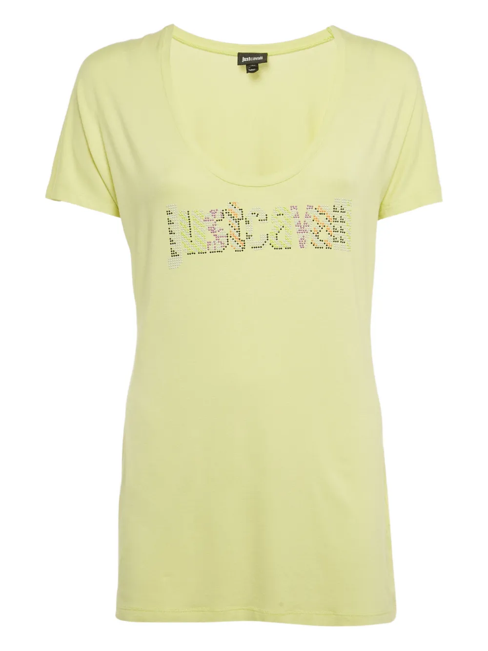 Pre-owned Just Cavalli Xl Logo Cotton T-shirt In Yellow