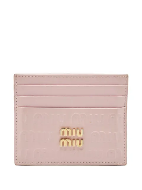Miu Miu Pre-Owned porte-cartes à logo embossé