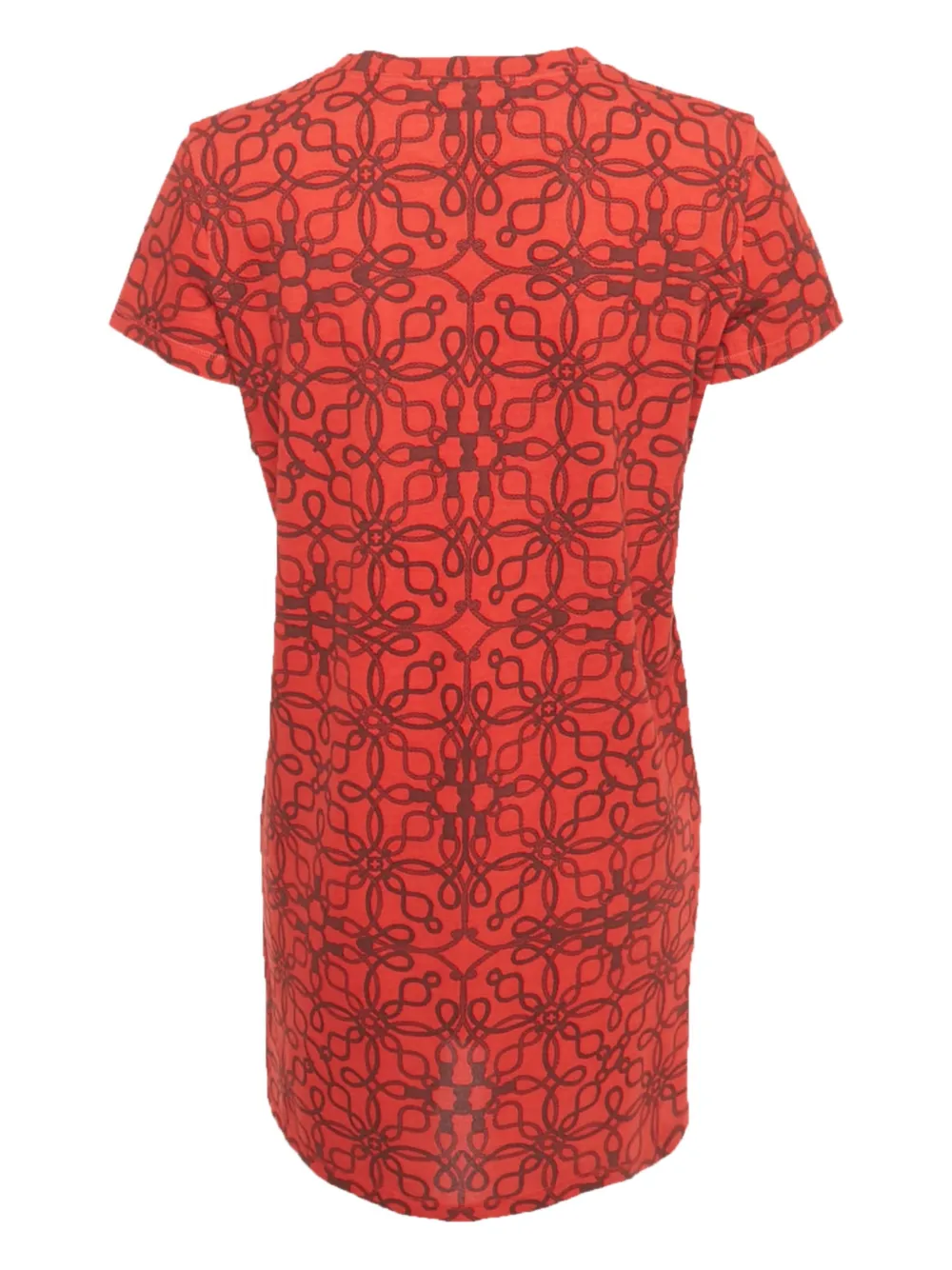 Herm&egrave;s Pre-Owned Midi-jurk met Cordeli&egrave;res patroon - Rood