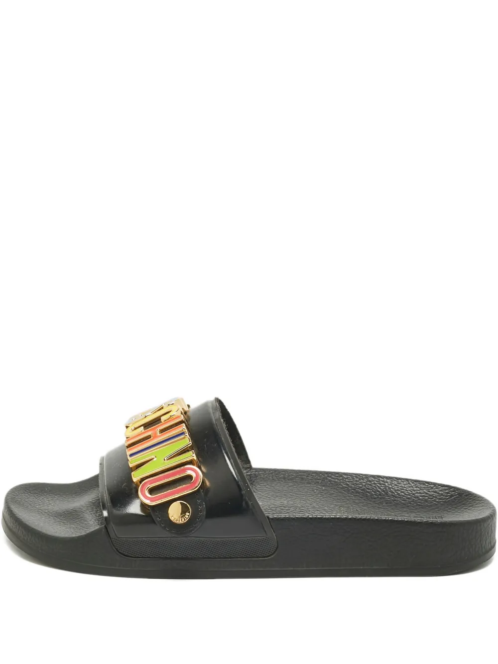 Moschino Pre-Owned logo-detail slides | negro | Image 1