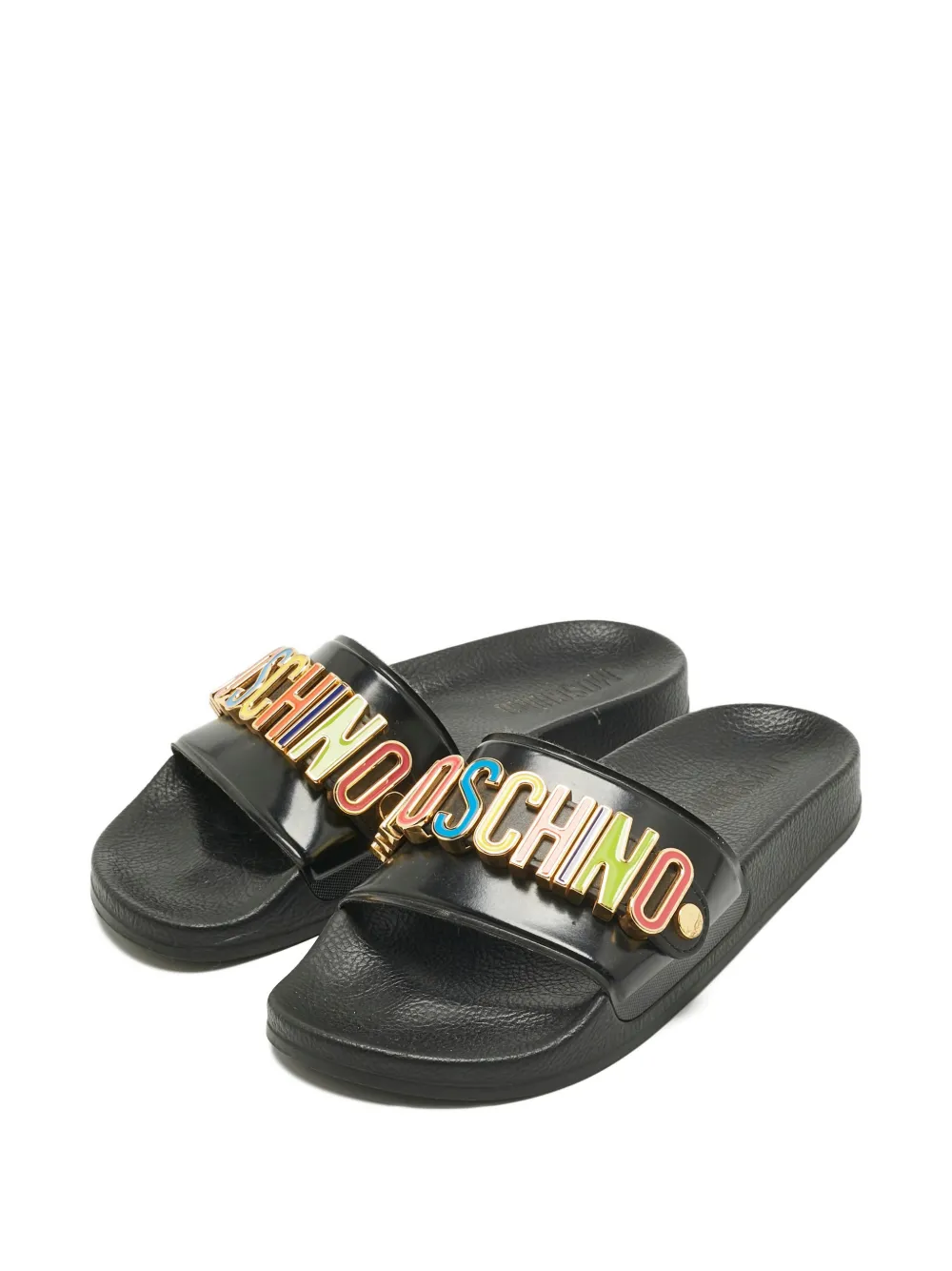 Moschino Pre-Owned logo-detail slides - Zwart