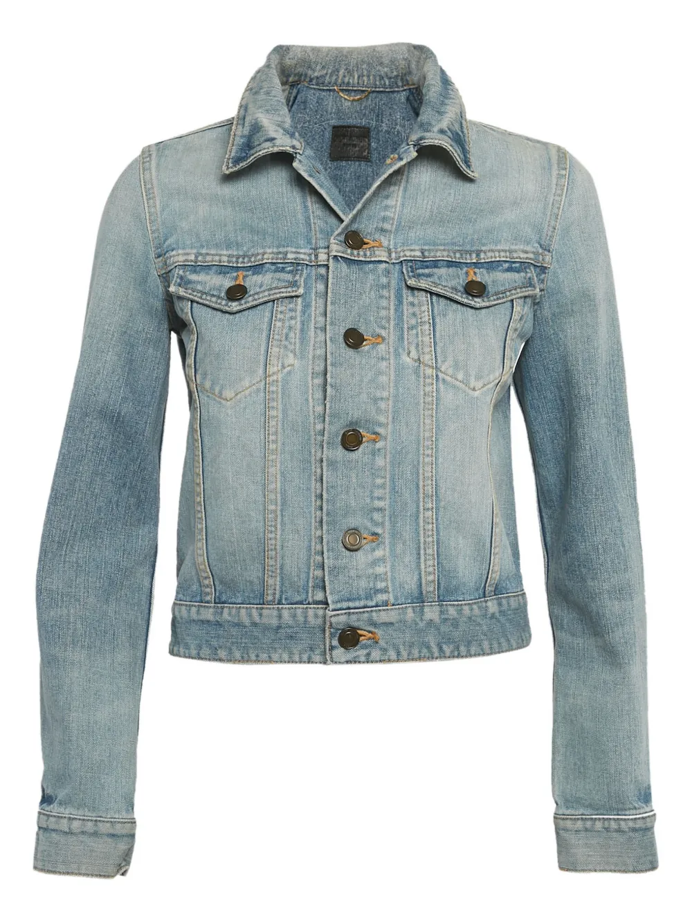 Saint Laurent Pre-Owned appliqué denim jacket - Blu