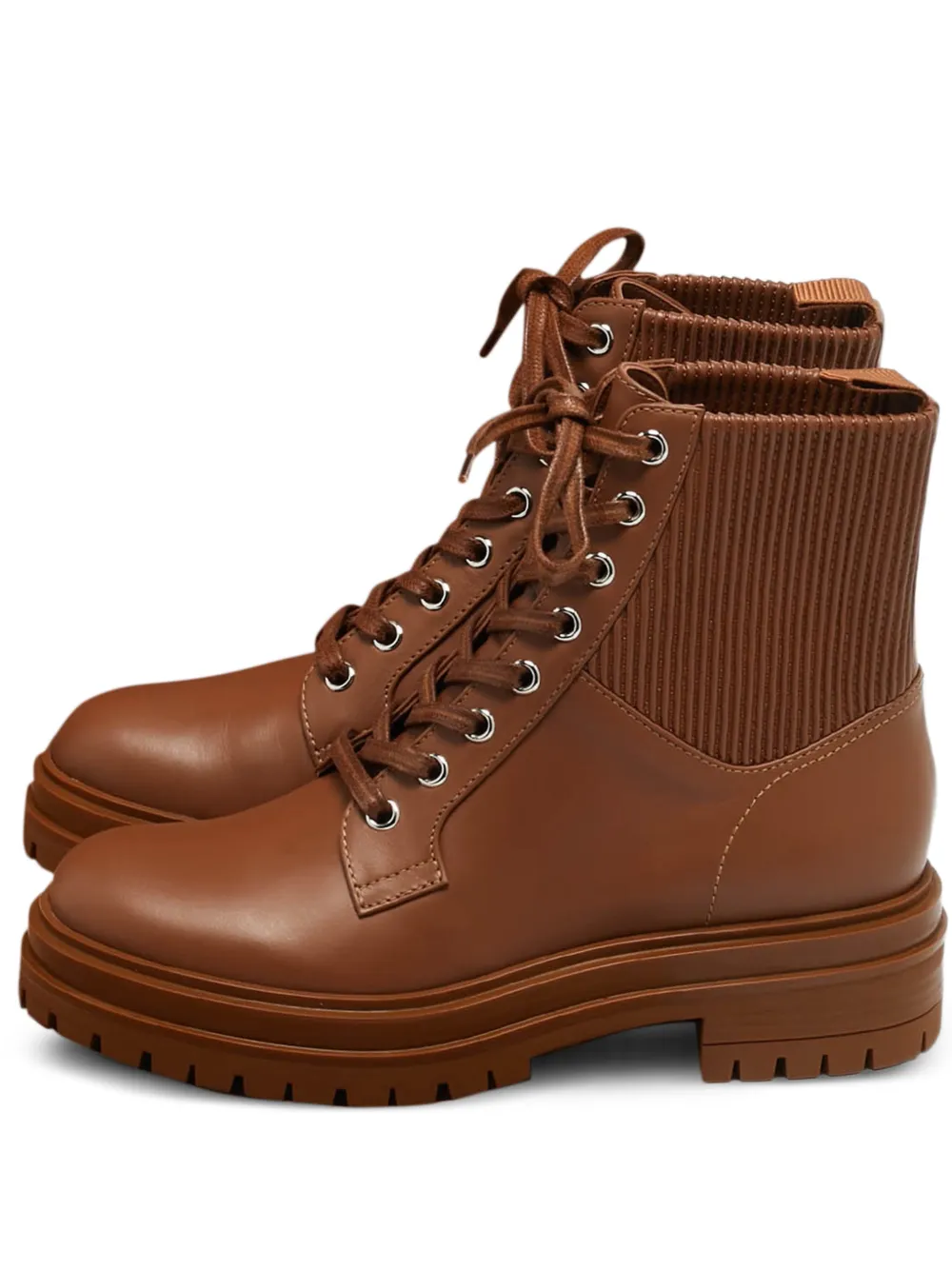 Gianvito Rossi Martis leather combat boots - Marrone