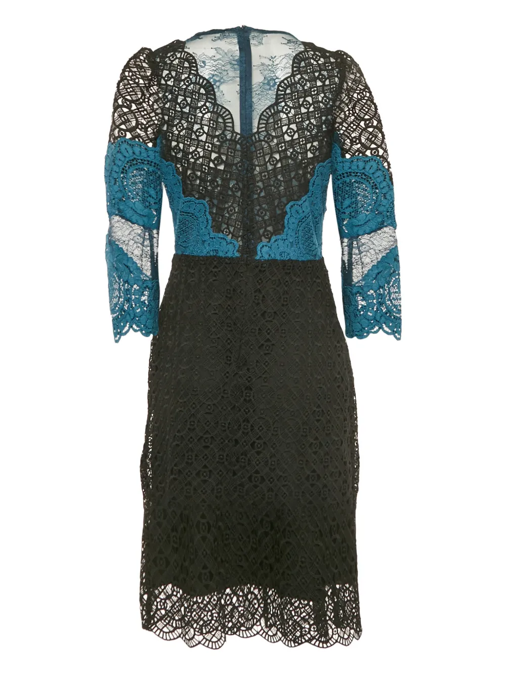 SANDRO lace-pattern midi dress - Zwart