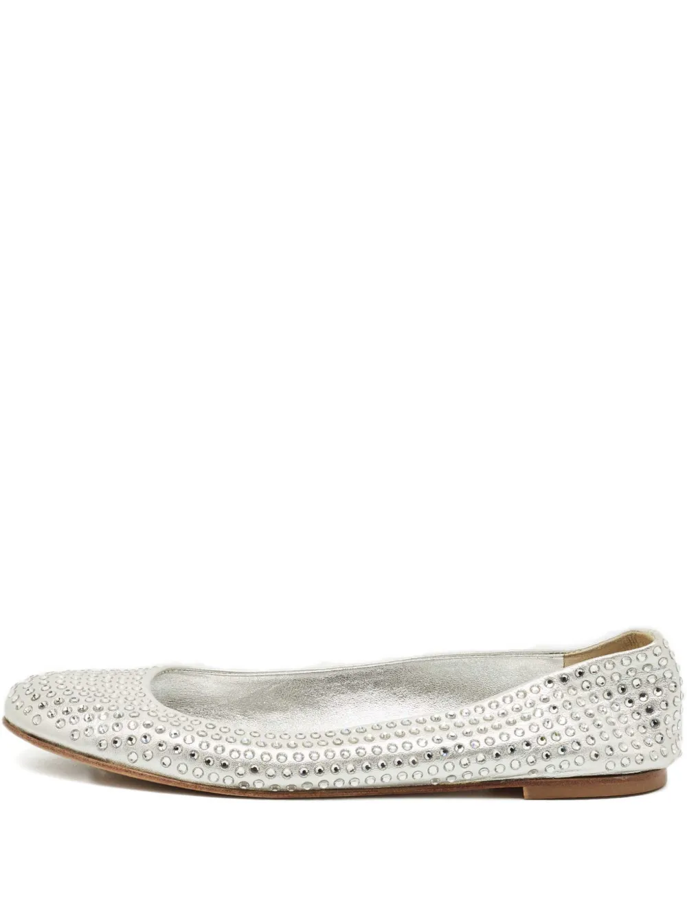 Giuseppe Zanotti Vintage crystal-leather ballet flats - Silber