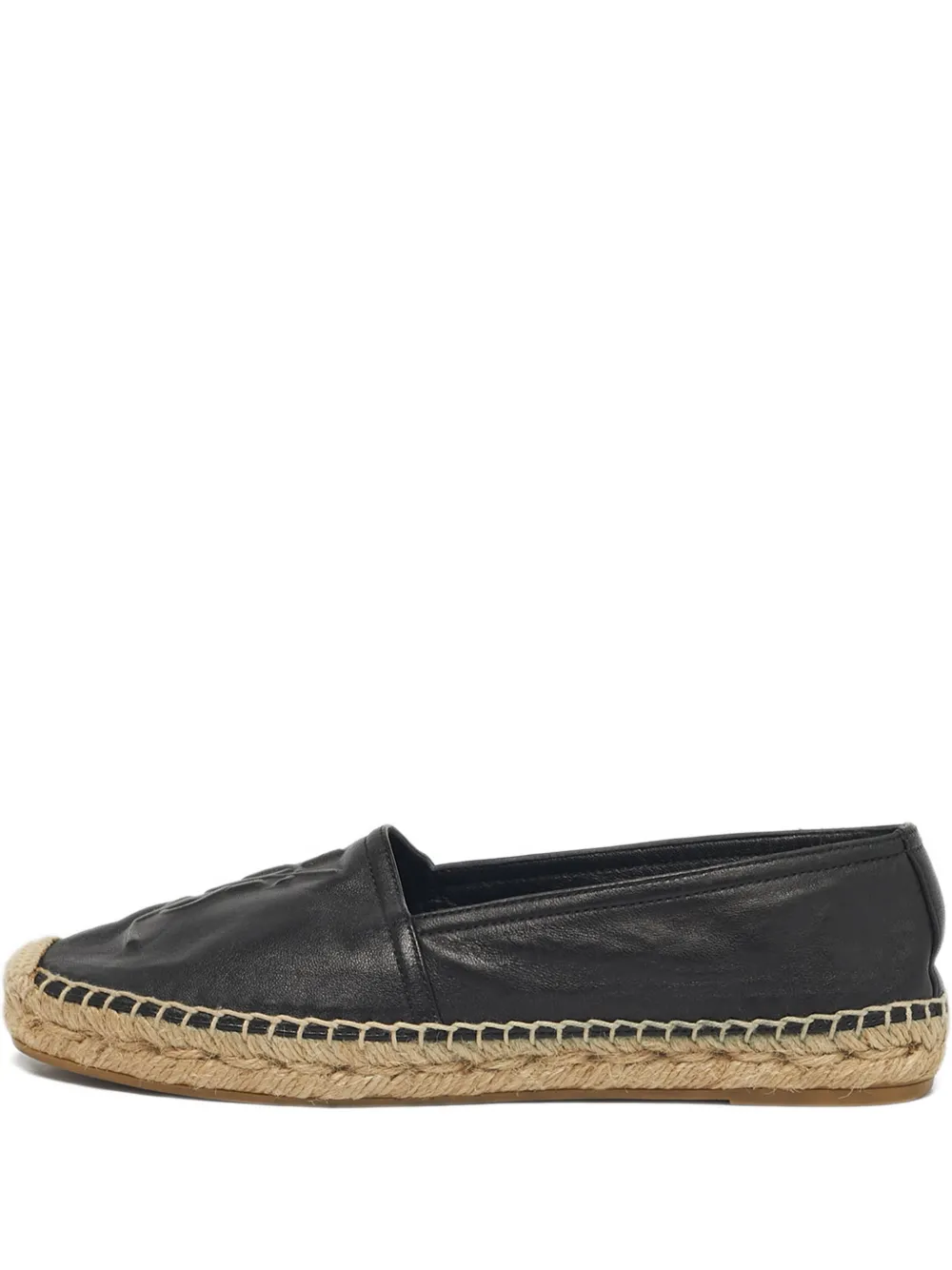 Saint Laurent Pre-Owned logo-detail flat espadrilles - Nero