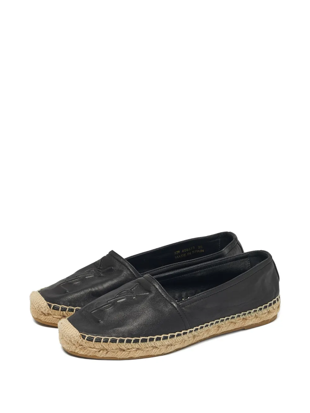 Saint Laurent Pre-Owned logo-detail flat espadrilles - Zwart