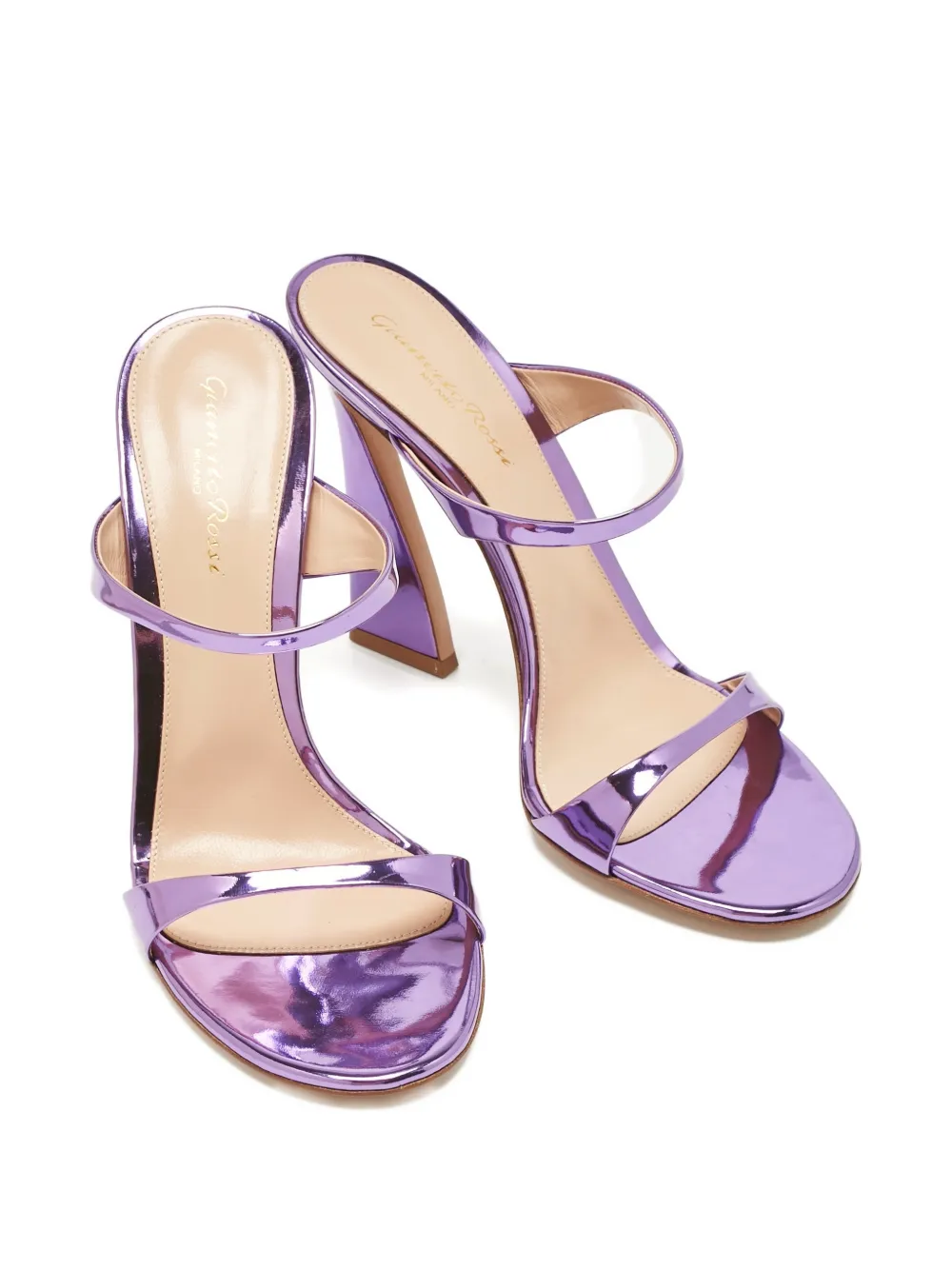 Pre-owned Gianvito Rossi Aura Leather Sandals In Purple