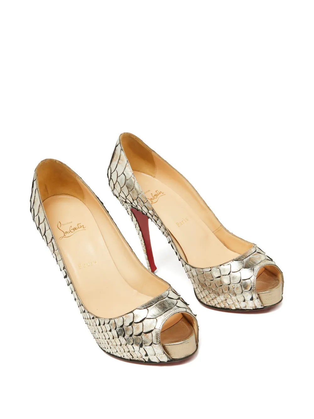 Christian Louboutin Pre-Owned python leather peep-toe pumps | Image 2