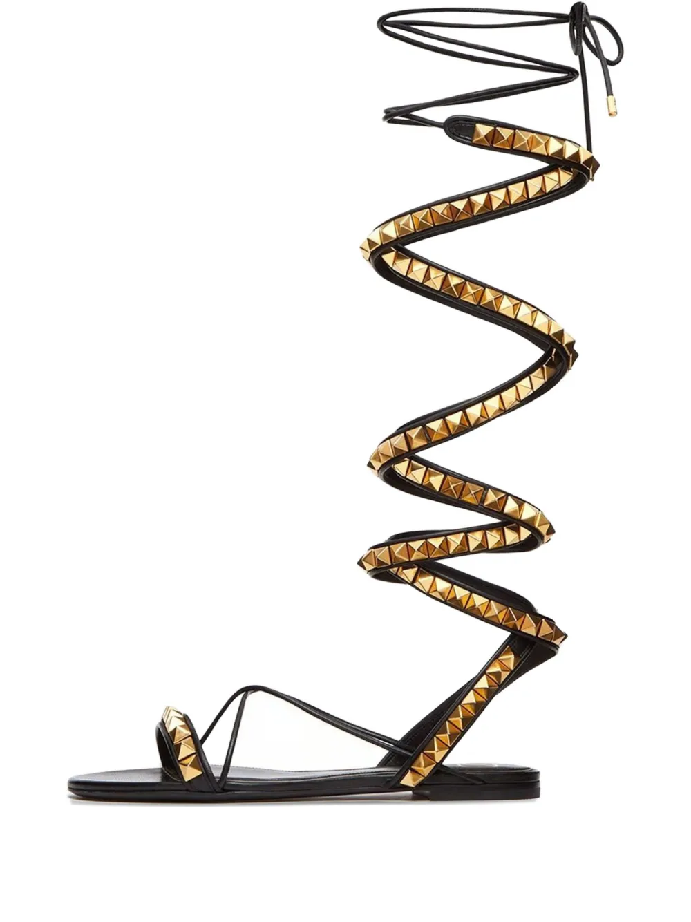 Valentino Garavani Pre-Owned Rockstud Sandalen im Wickelstil - Schwarz