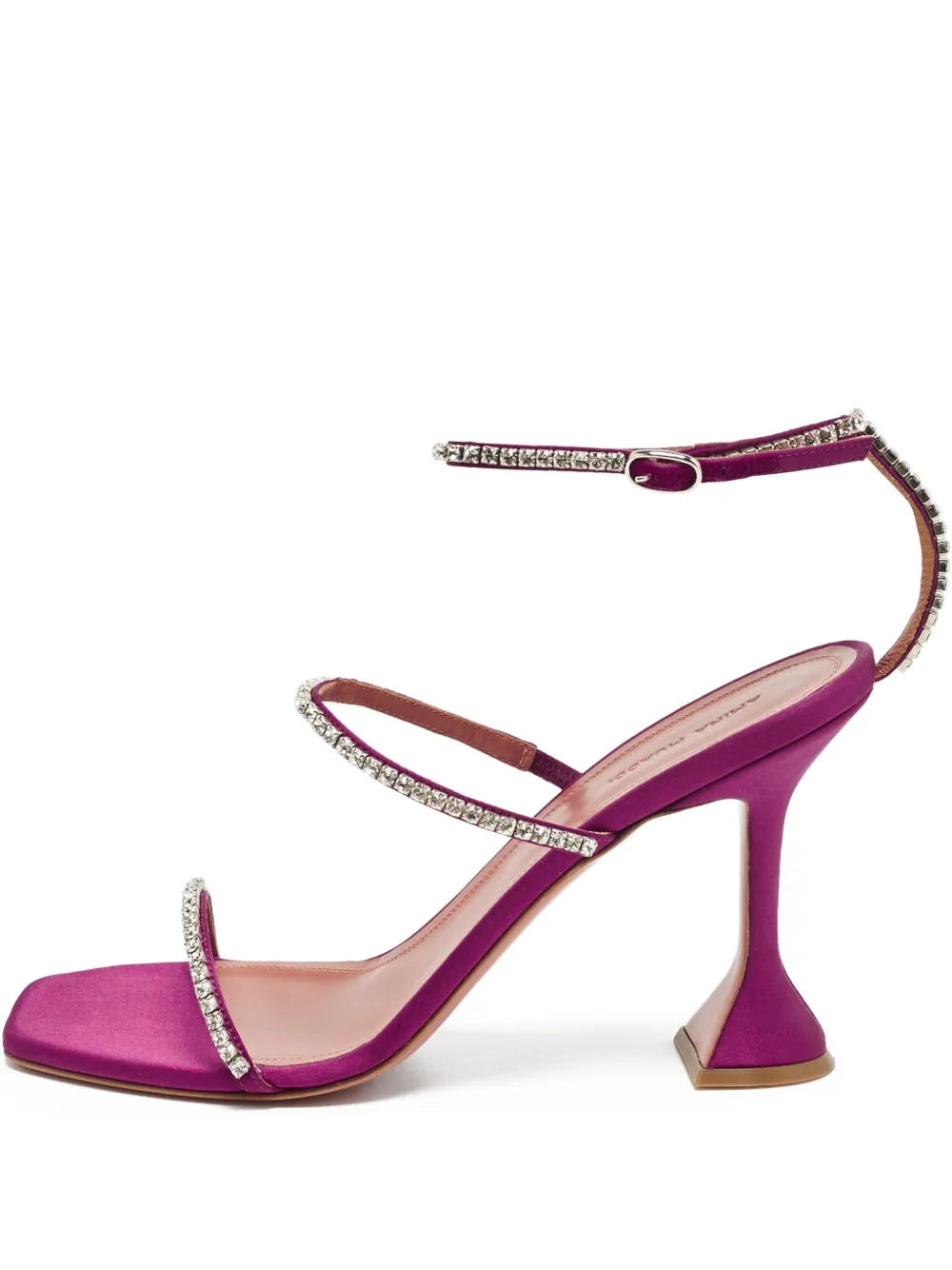 Amina Muaddi Gilda satin sandals - Violett