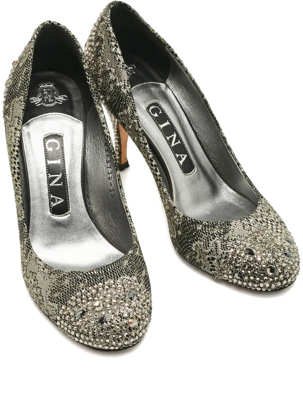 Gina lace-detail pumps - Schwarz