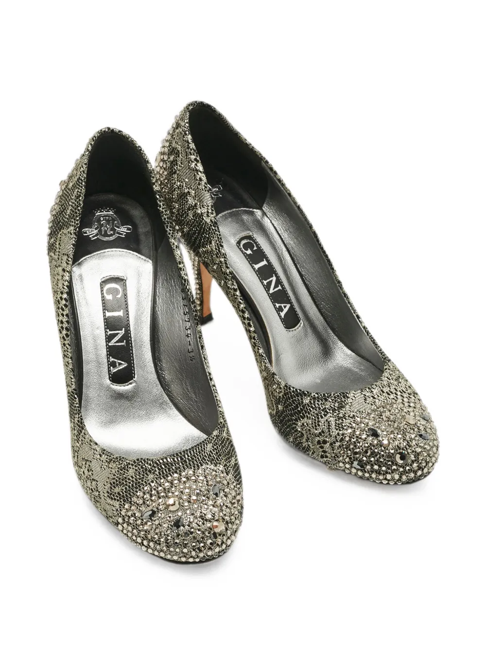 Gina lace-detail pumps - Schwarz