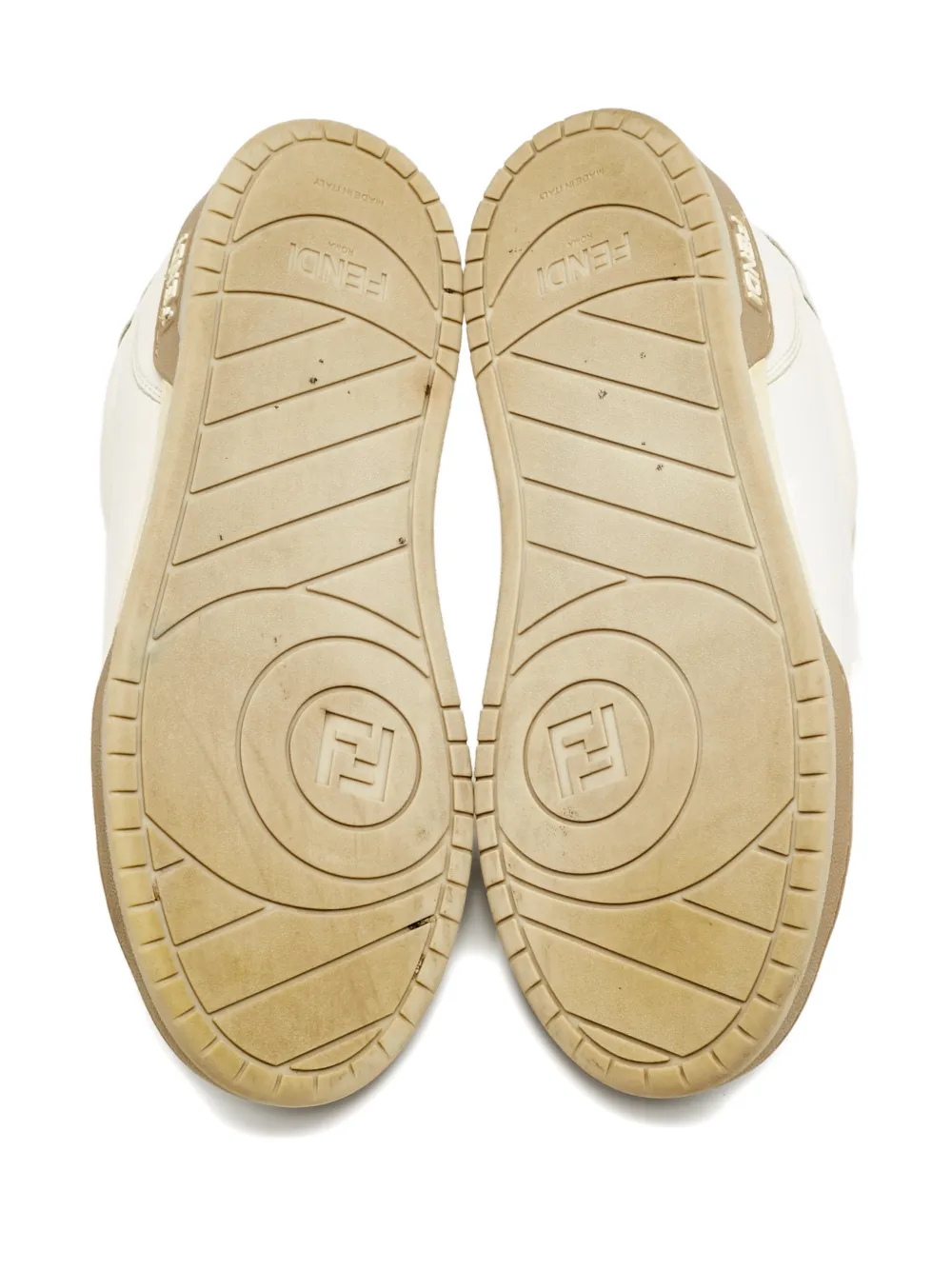 Fendi Pre-Owned leather low-top sneakers - Wit