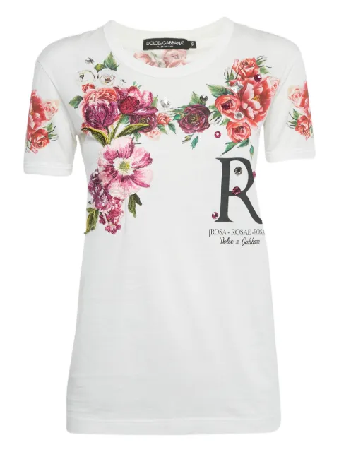 Dolce & Gabbana Pre-Owned floral-embellishment T-shirt