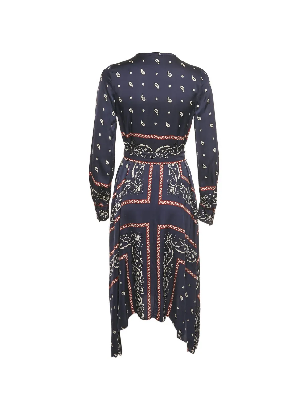 SANDRO buttoned belted midi dress - Blauw