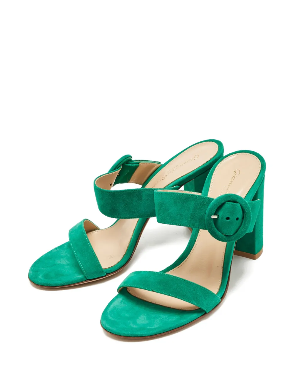 Gianvito Rossi buckle strap suede sandals - Groen