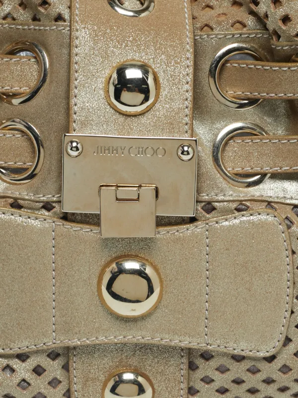 Jimmy Choo Pre-Owned Riki Perforated Tote Bag | Gold | FARFETCH