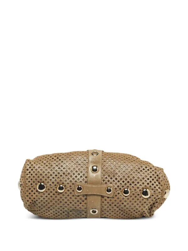 Jimmy Choo Pre-Owned Riki Perforated Tote Bag | Gold | FARFETCH