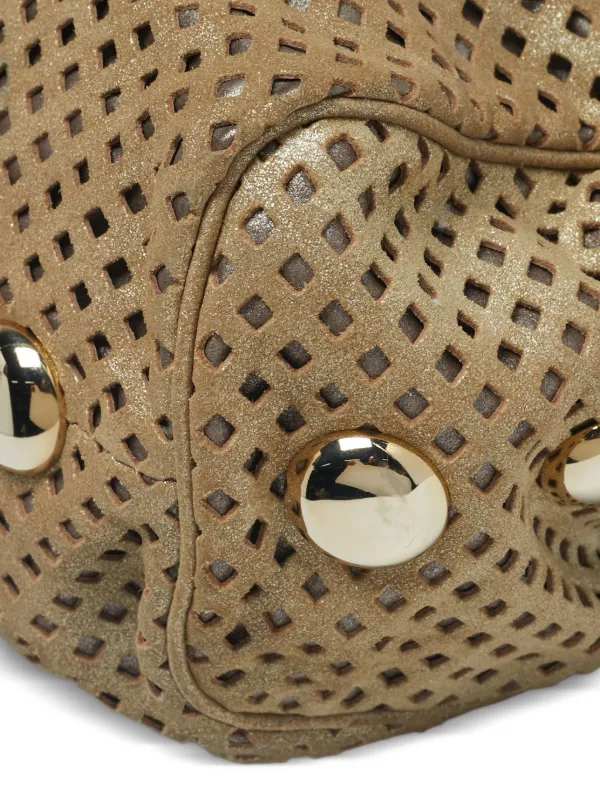 Jimmy Choo Pre-Owned Riki Perforated Tote Bag | Gold | FARFETCH