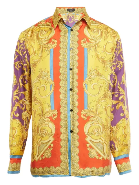 Versace Pre-Owned chemise en soie à imprimé Barocco
