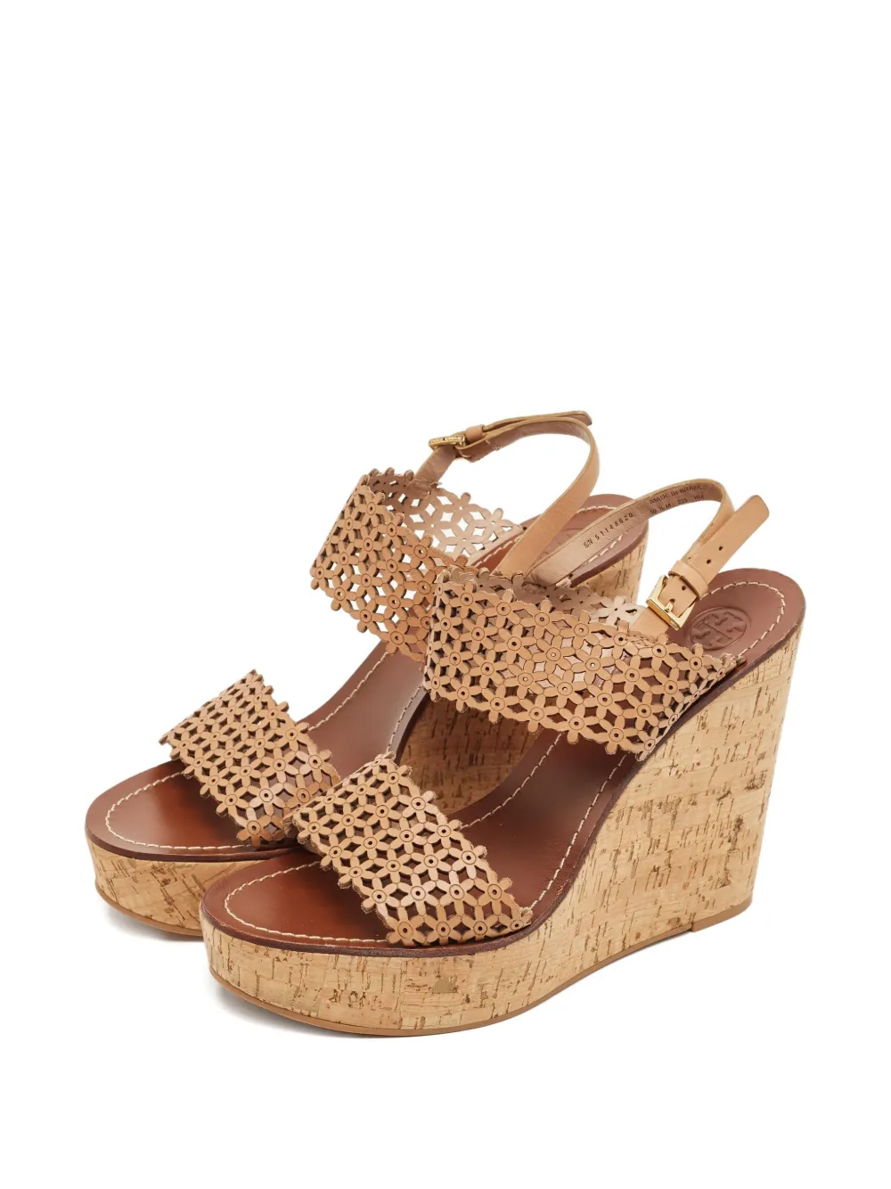 Tory Burch Daisy leather wedge-heel sandals - Beige