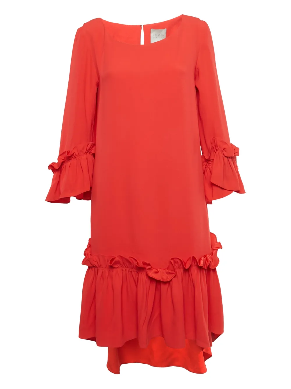Ingie Paris gathering-detail mini dress - Rosso