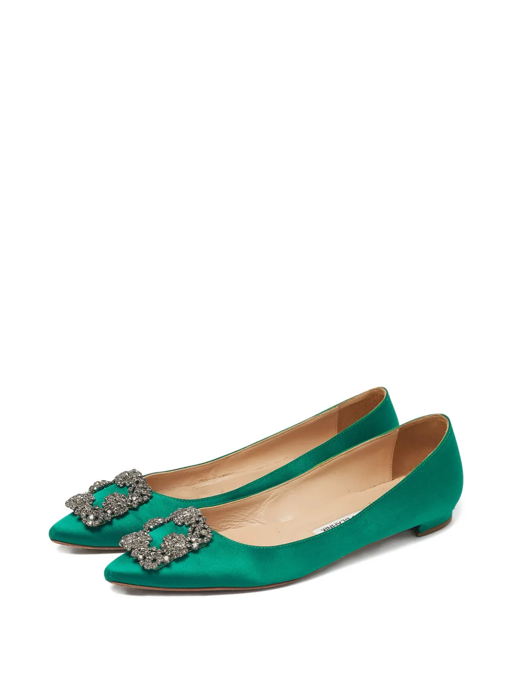 Manolo Blahnik hangisi satin ballet flats - Groen