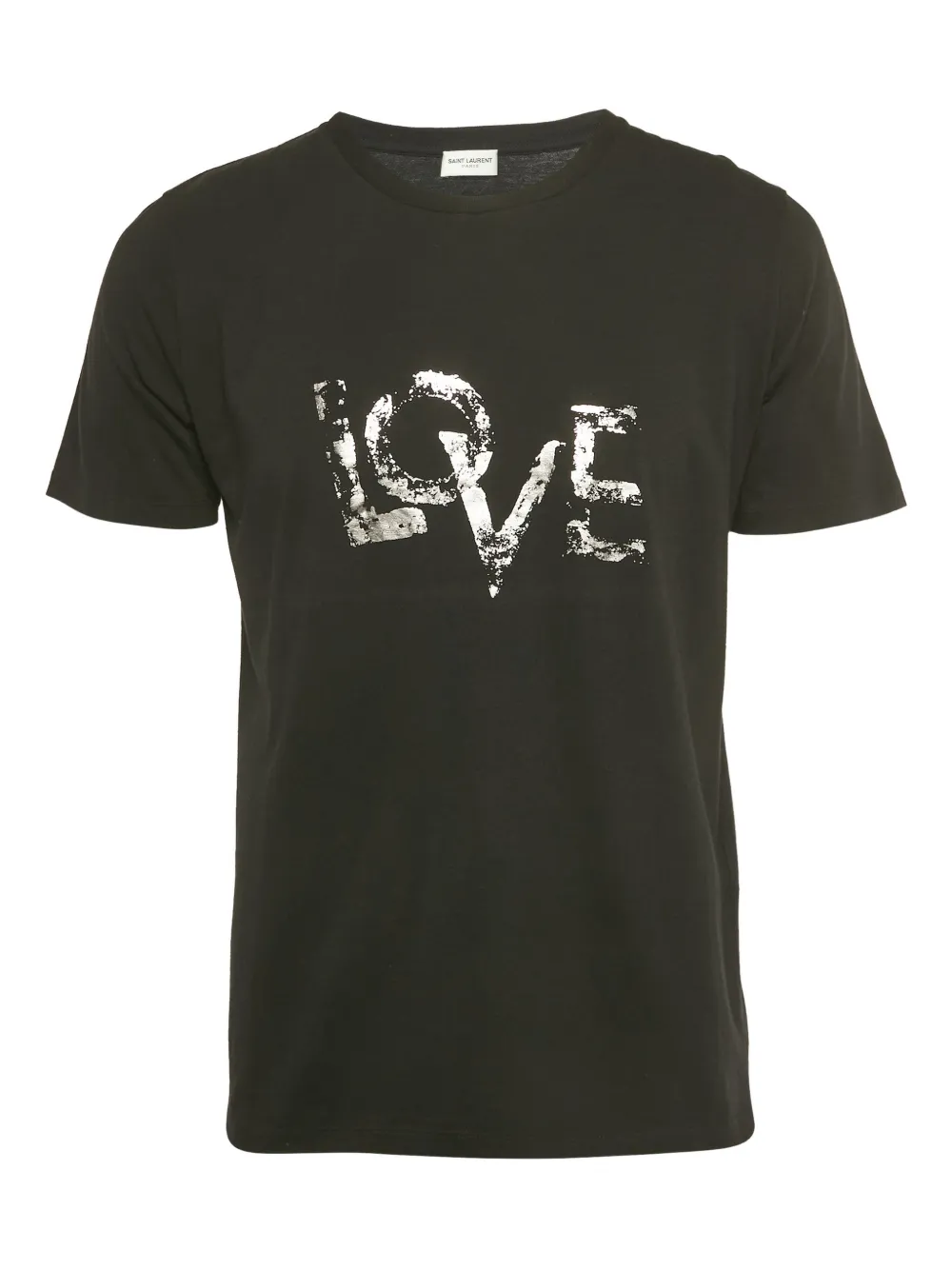 Saint Laurent Pre-Owned foil-motif T-shirt | Black | Image 1