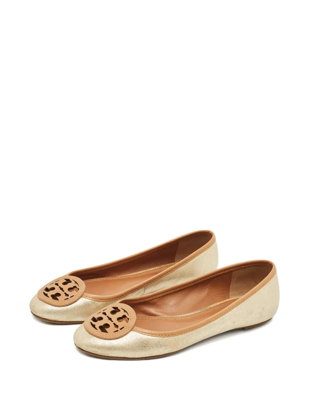 Tory Burch Louisa logo ballet flats - Zilver