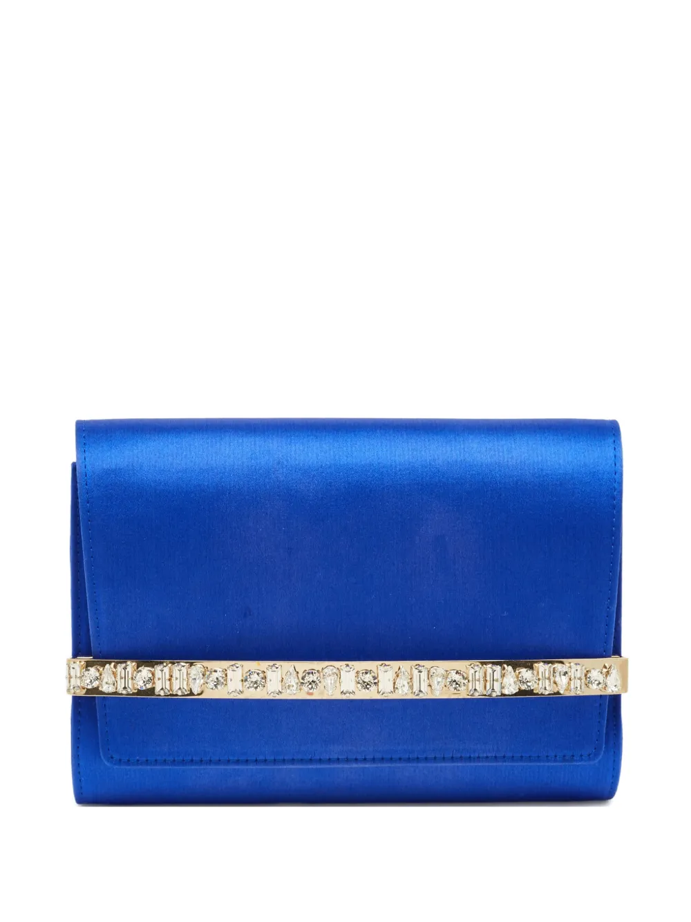 Jimmy Choo Pre-Owned crystal-embellished clutch bag - Blu
