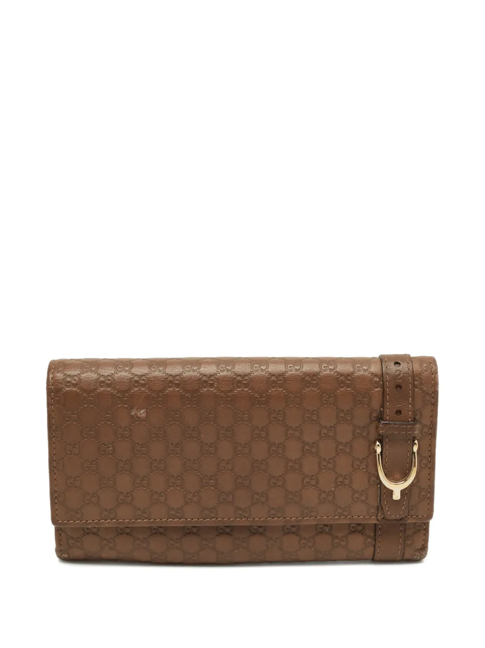 Gucci Pre-Owned leather flap wallet - Marrone