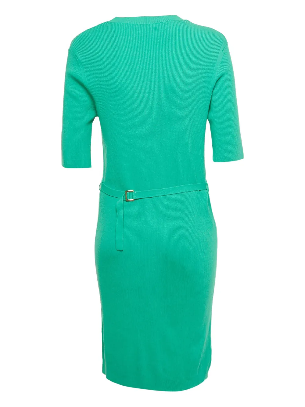 Love Moschino knitted belted midi dress - Groen