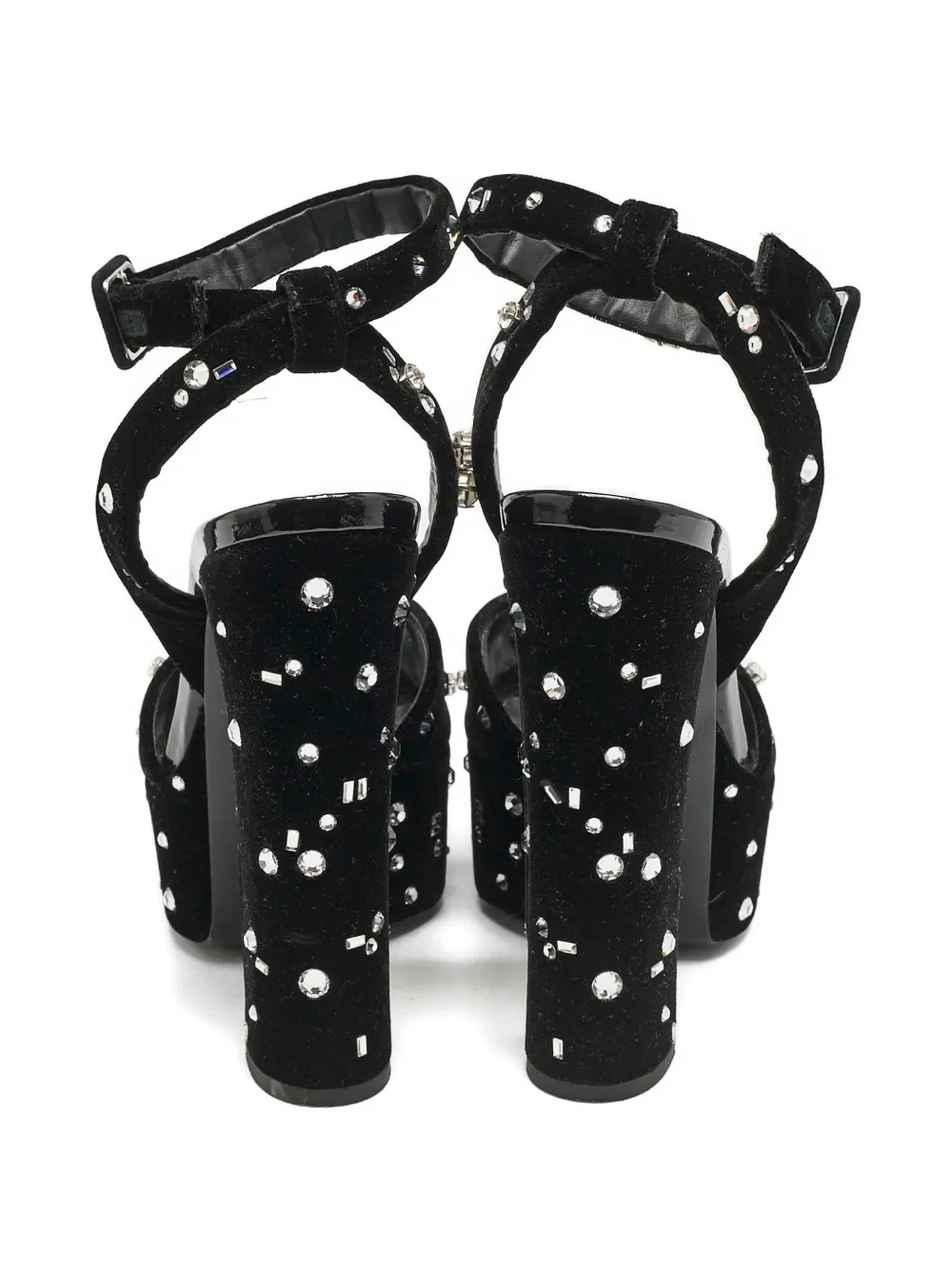 Giuseppe Zanotti velvet embellishment sandals - Zwart