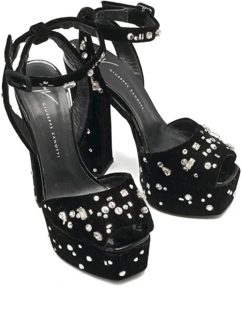 Giuseppe Zanotti velvet embellishment sandals