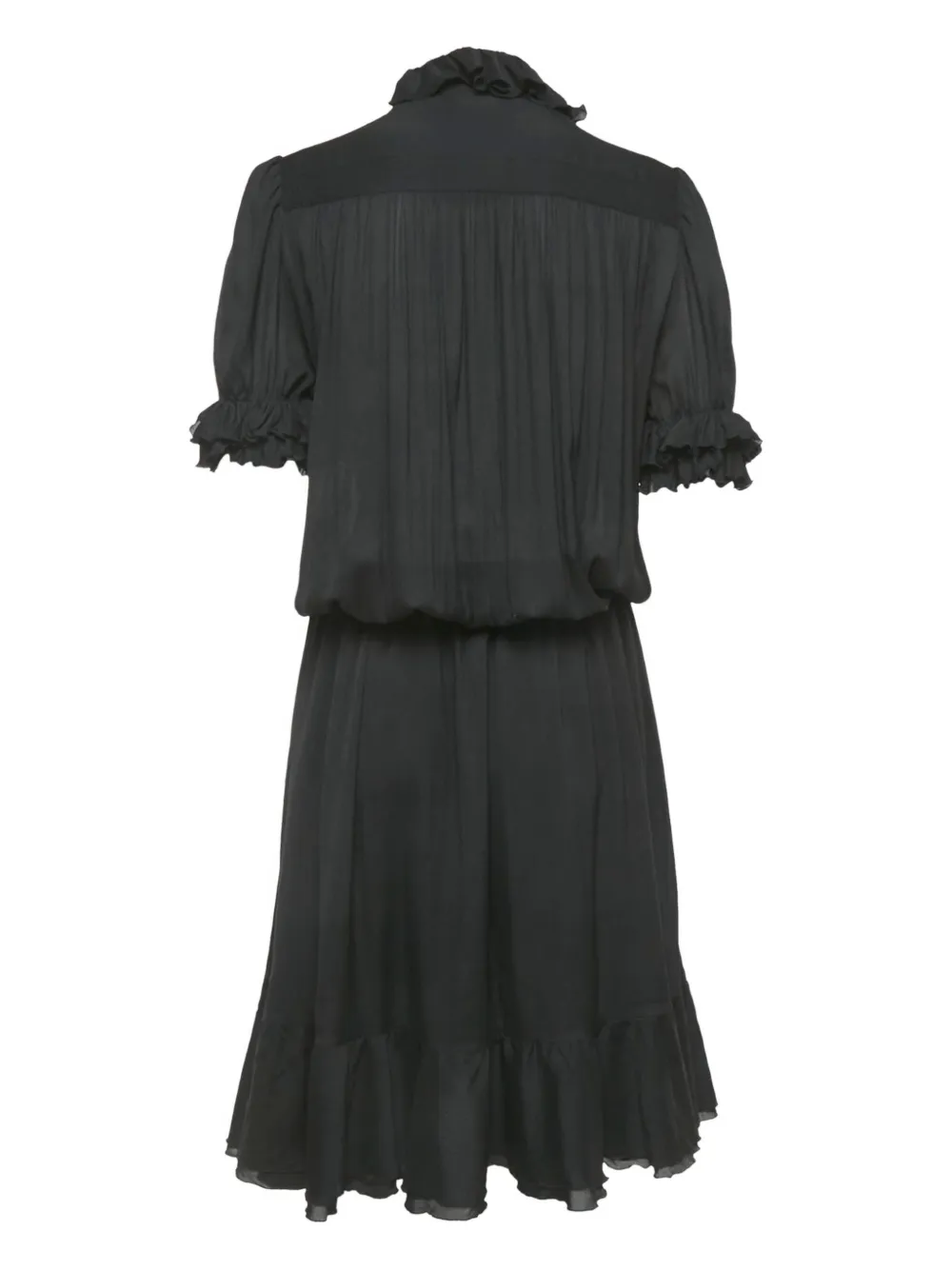 Just Cavalli Vintage crepe frill-detail midi dress - Zwart