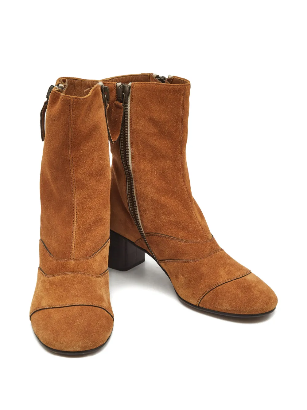 Chloé Pre-Owned Lexie suede ankle boots - Bruin