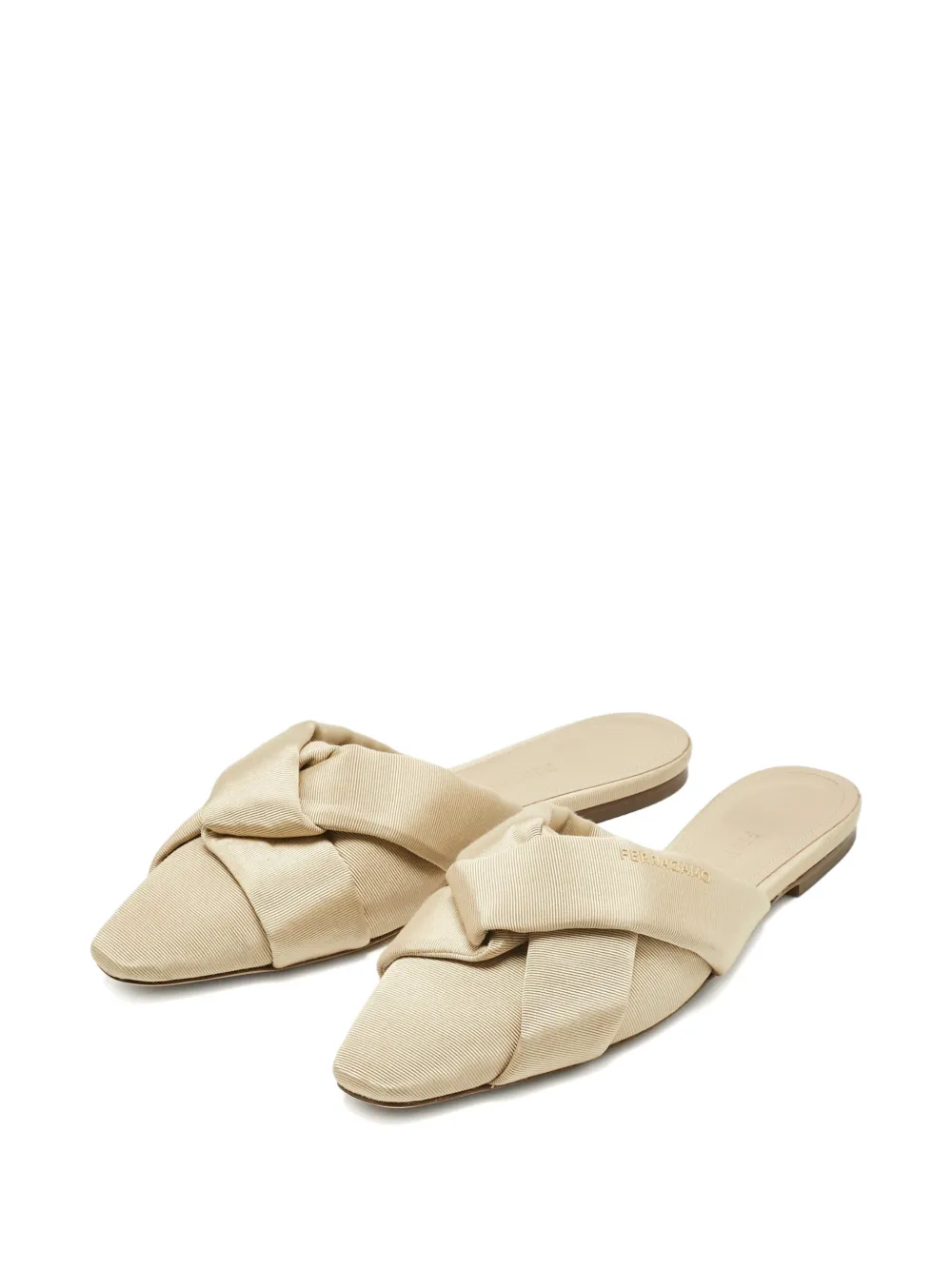 Ferragamo Pre-Owned knot flat mules - Beige