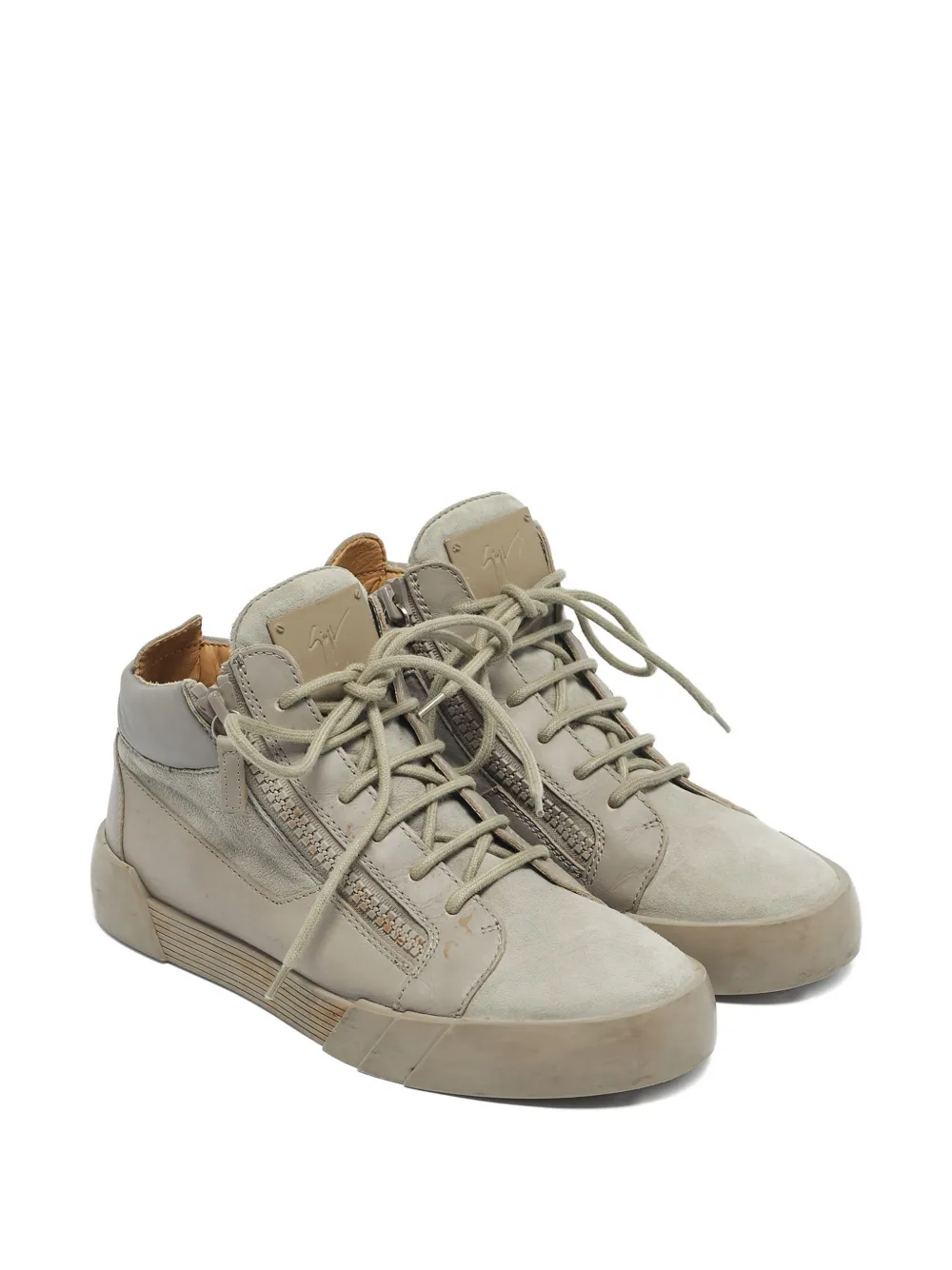 Giuseppe Zanotti double sketch leather sneakers - Grijs