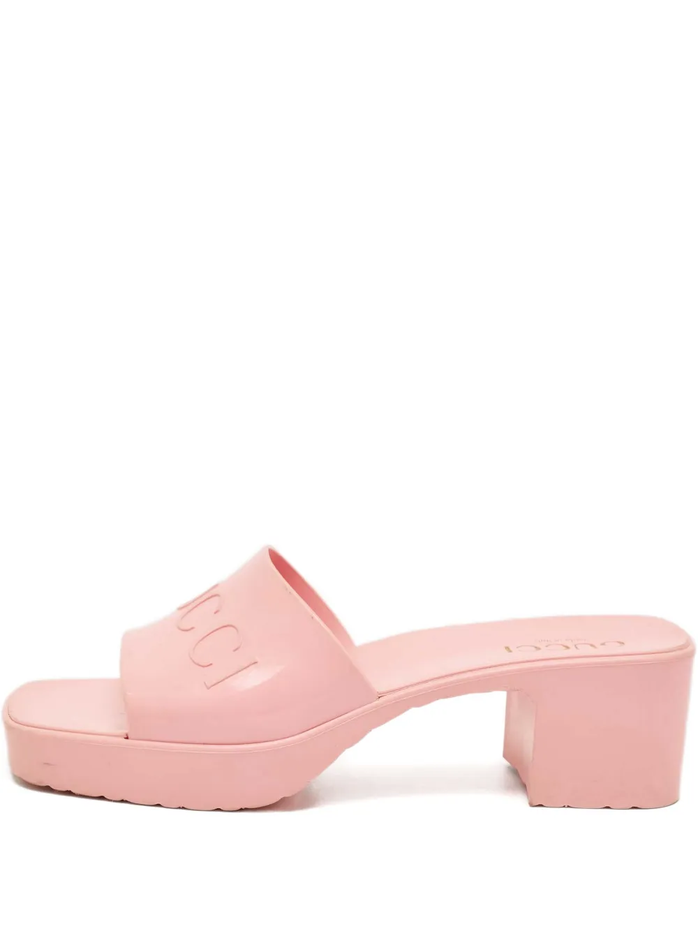 Gucci Pre-Owned block-heel logo sandals - Rosa