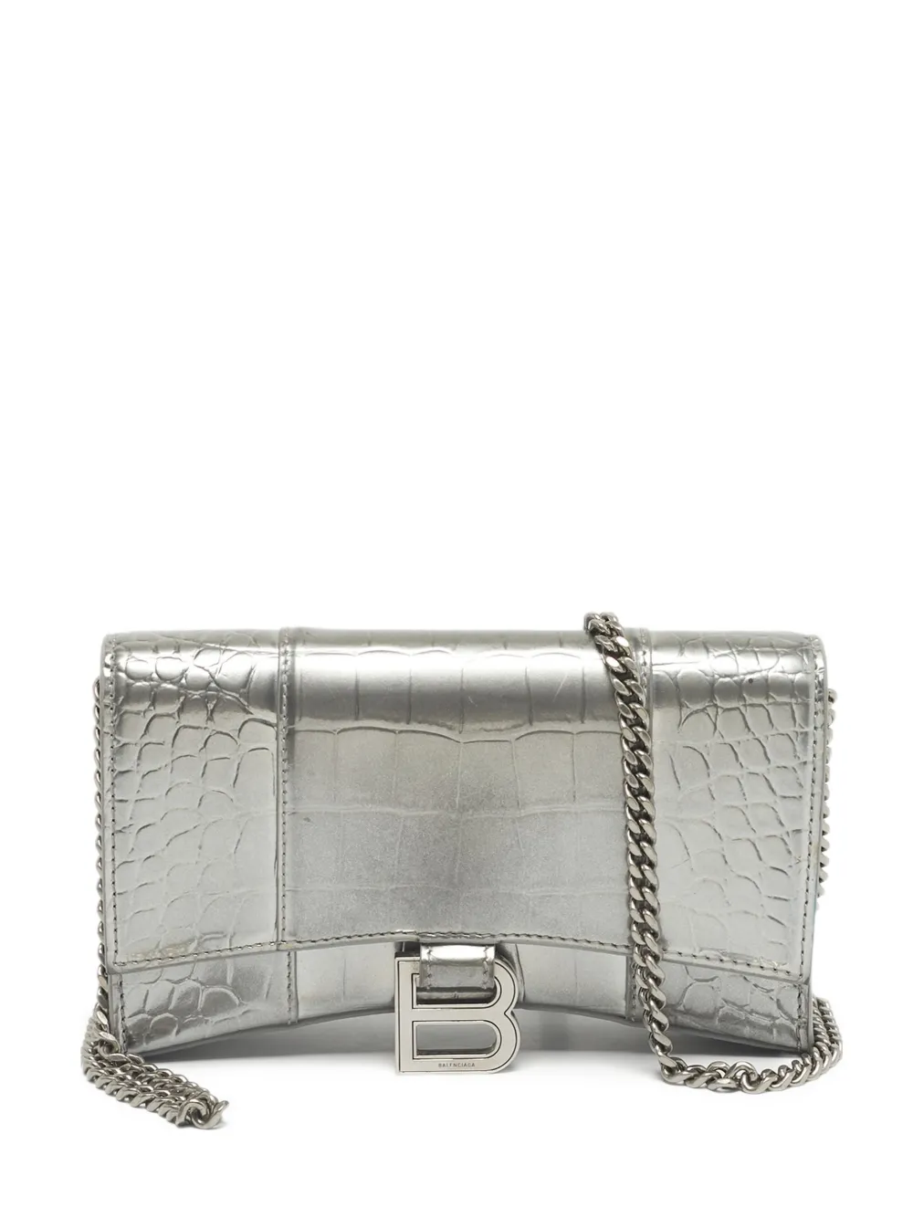 Balenciaga Pre-Owned Hourglass leather crossbody bag - Silver