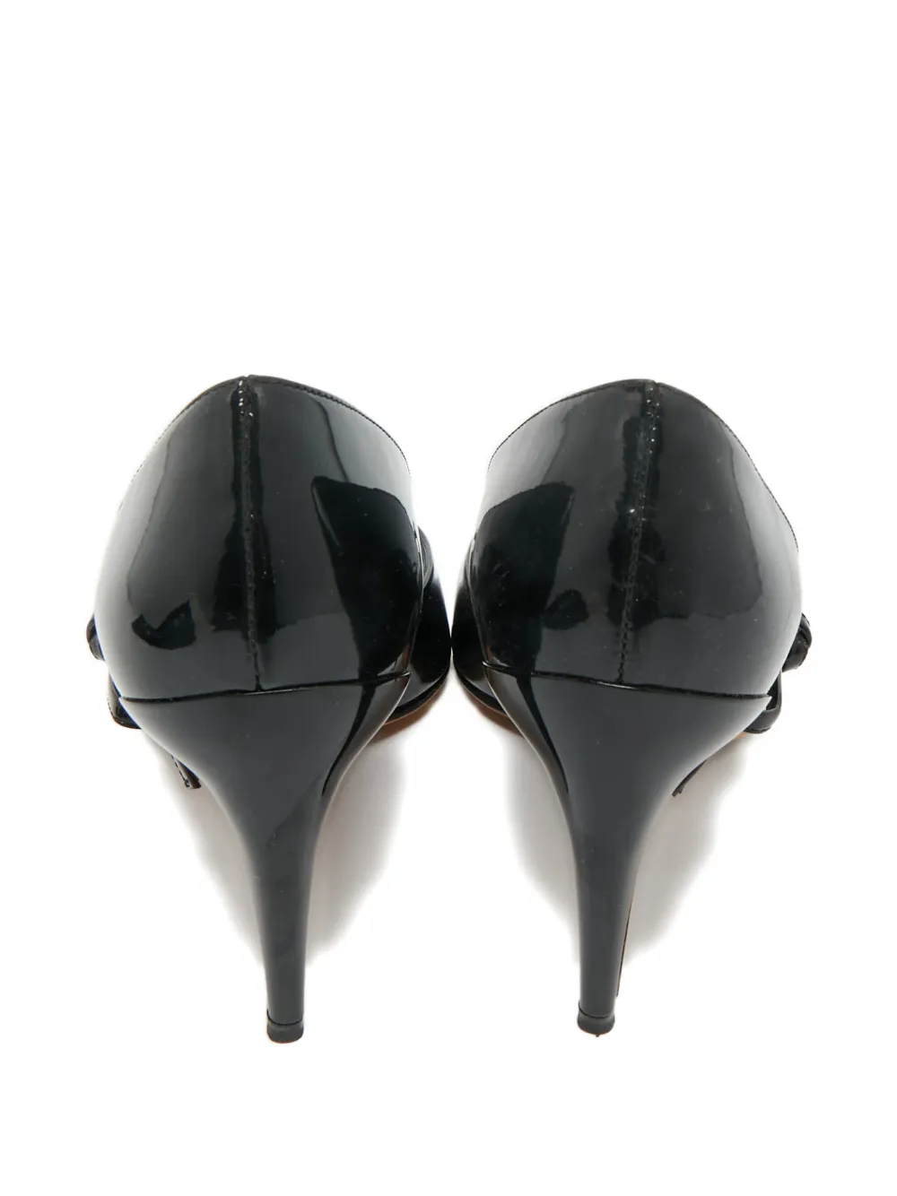 Christian Dior Pre-Owned peep-toe bow-detail pumps - Zwart