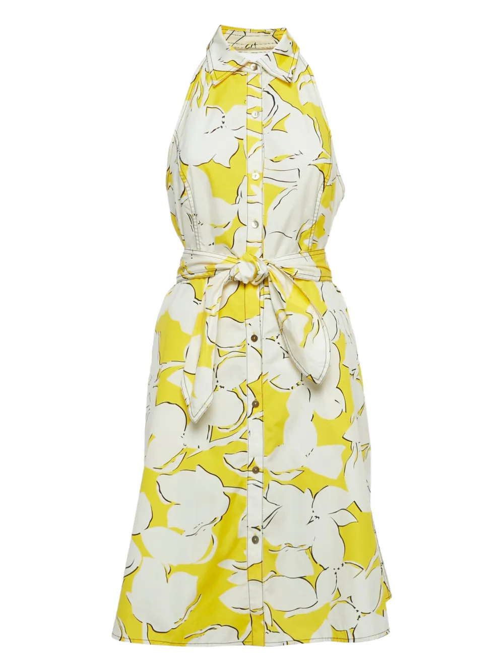 Diane Von Furstenberg Vintage halterneck floral-print mini dress - Giallo