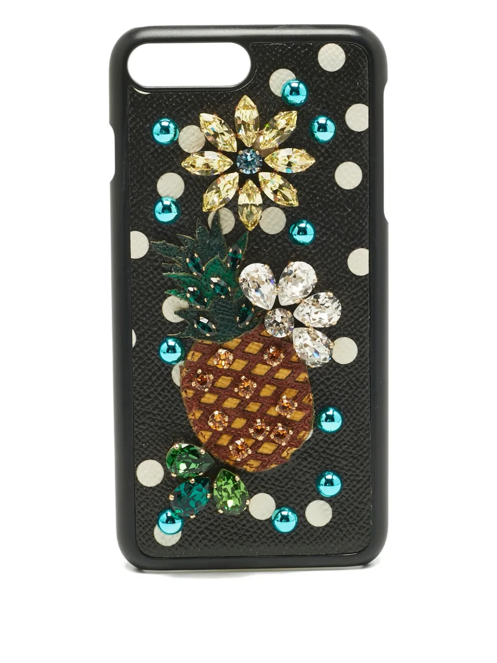 Pre-owned Dolce & Gabbana Fruit-print Iphone 7 Plus Case In Black