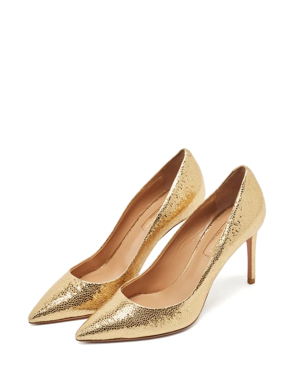 Aquazzura 35 calf leather pointed-toe pumps (8.5 cm) - Goud