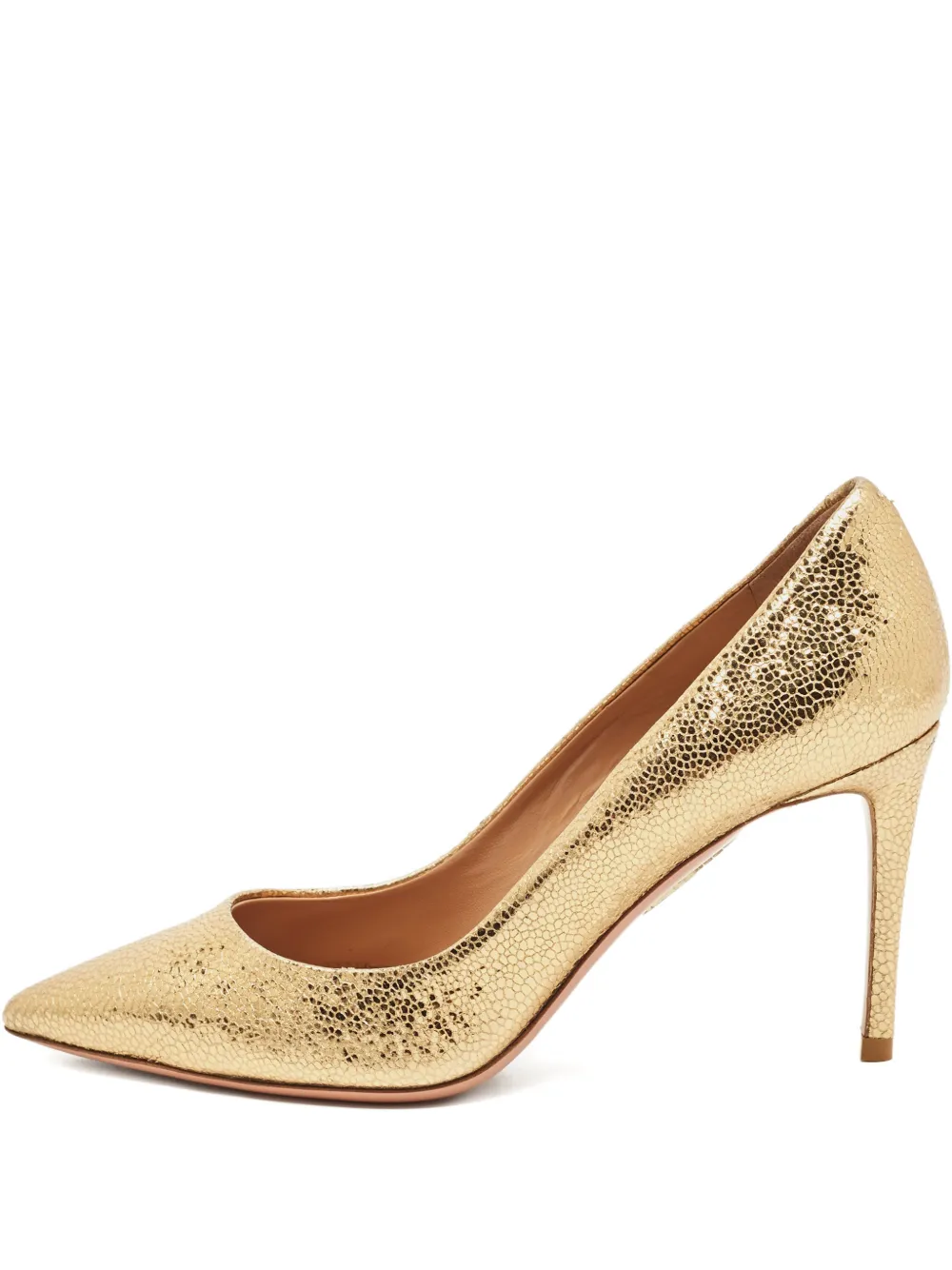 Aquazzura 35 calf leather pointed-toe pumps (8.5 cm) - Oro