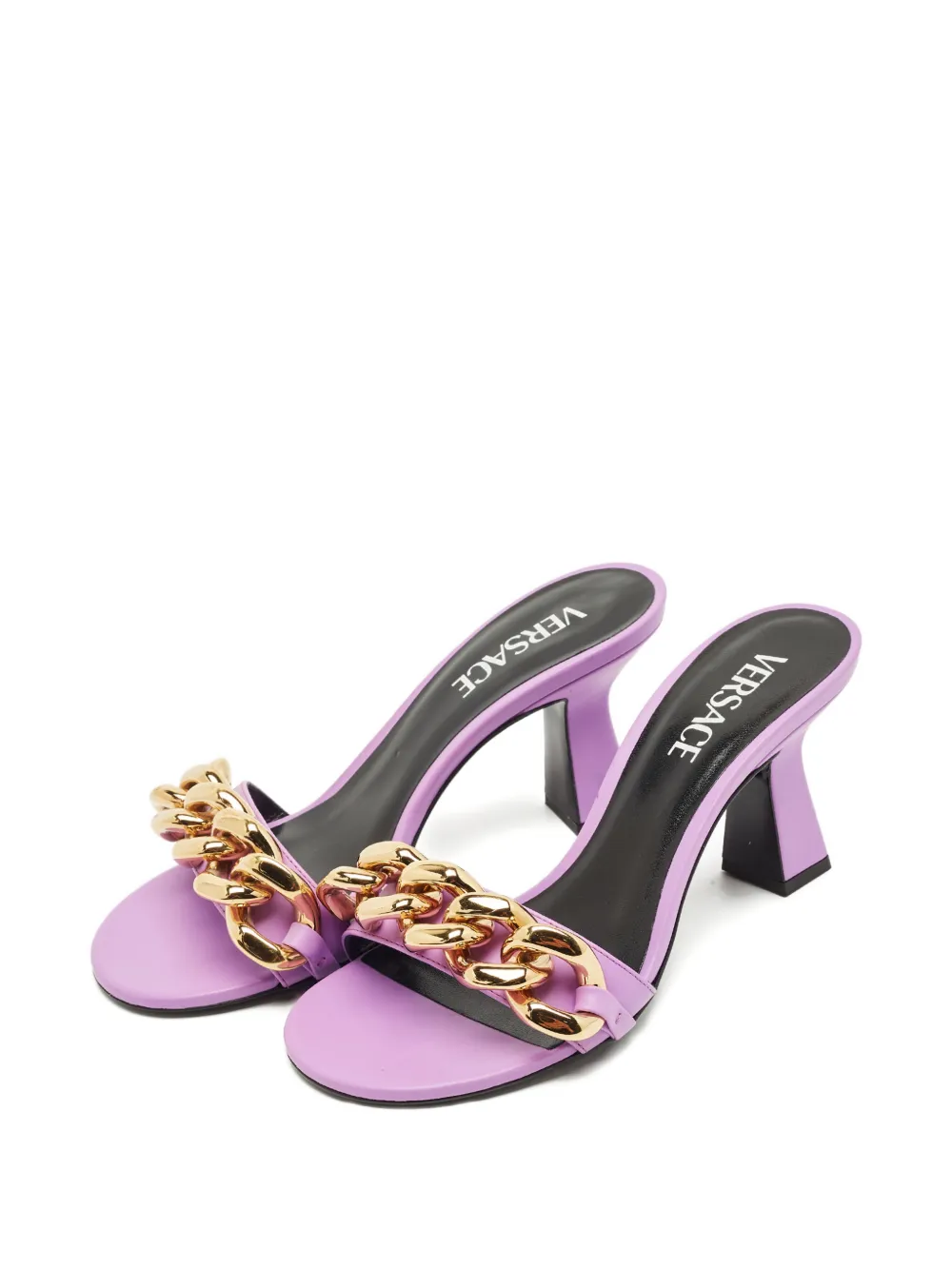 Versace Pre-Owned Medusa chain leather sandals - Paars