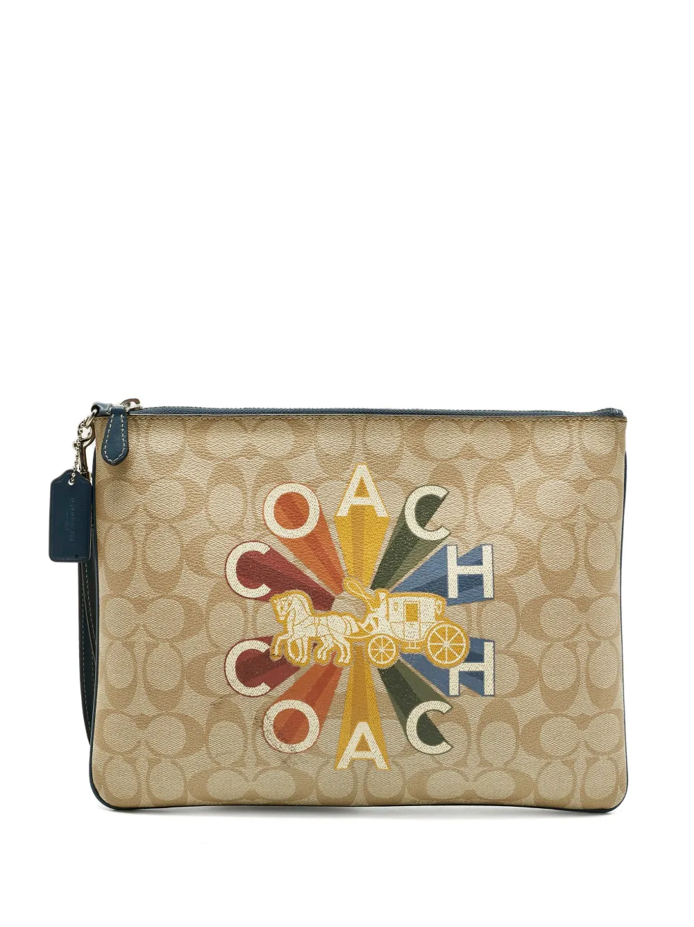 Coach Vintage Radial Rainbow Signature Clutch Bag | Neutrals | FARFETCH