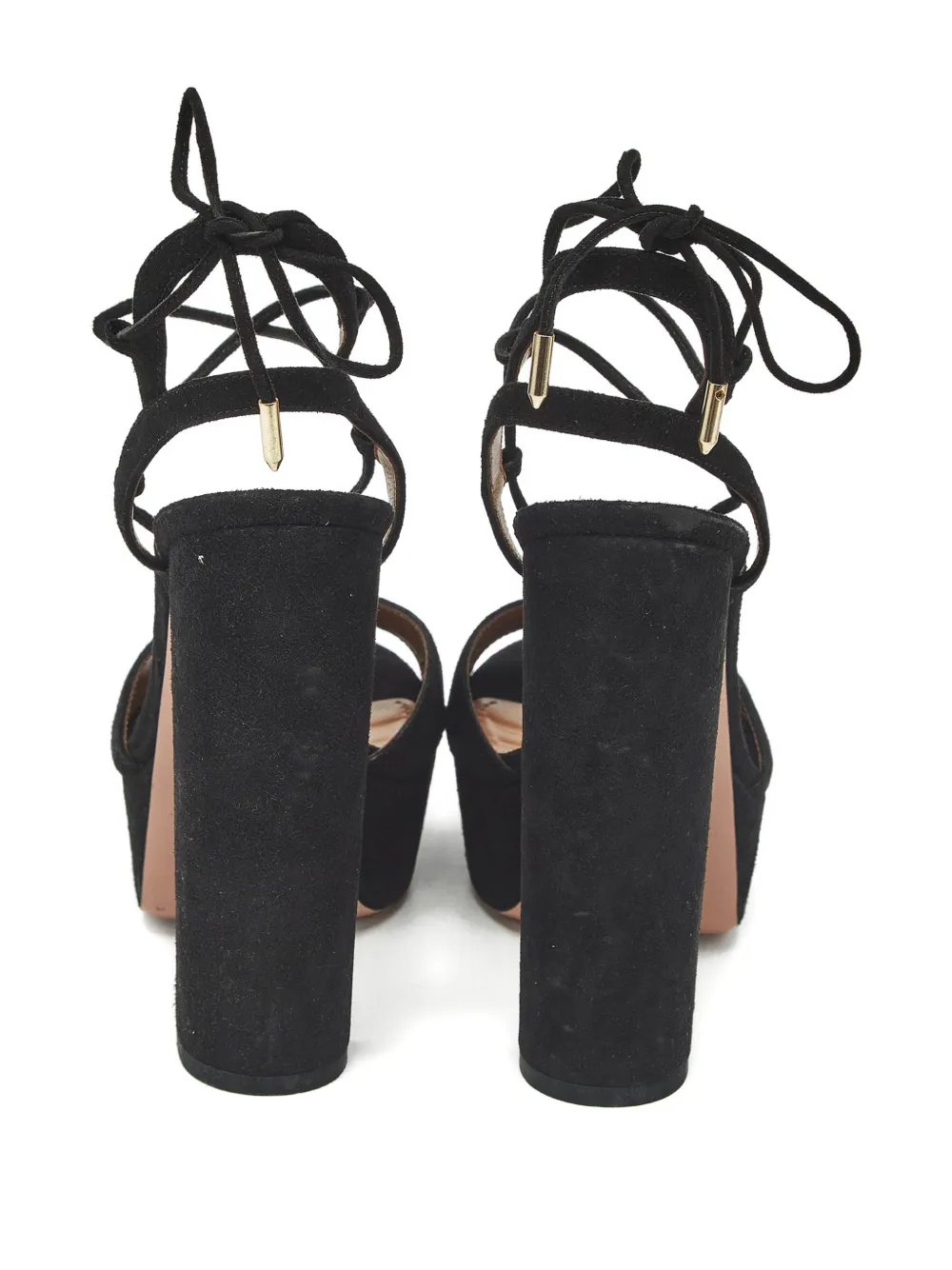 Aquazzura Austin Plateau lace-up sandals - Zwart